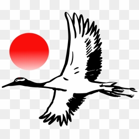 Crane Bird Sunrise Clipart - フリー 素材 新年 鶴, HD Png Download - crane bird png