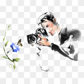 Watercolor Painting Camera Drawing - Camera Shooting Painting, HD Png Download - watercolor camera png
