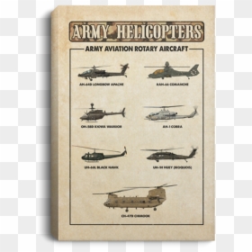 Army Aviation Helicopters Gallery Wrapped Framed Canvas - Military Helicopter, HD Png Download - apache helicopter png