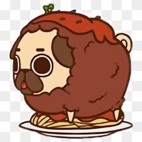 Cute Kawaii Pug Chibi Food Spaghetti Freetoedit - Puglie Pug, HD Png Download - spaghetti clipart png