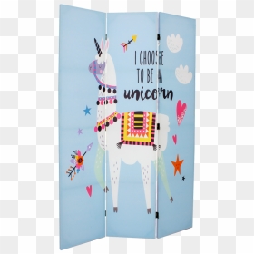 Lama Kids Canvas Room Divider Screen 3 Panel - Graphic Design, HD Png Download - blue divider png