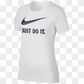 Nike Nsw Jdi Crew Swoosh - T-shirt, HD Png Download - white swoosh png