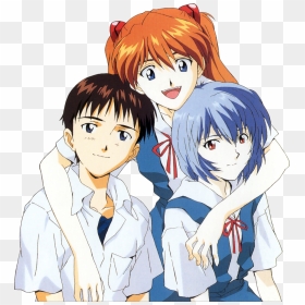 Shinji Rei And Asuka, HD Png Download - shinji ikari png