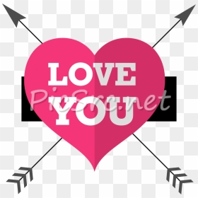 Pink Heart With Arrows Crossed Valentines Day - Heart, HD Png Download - crossed arrows png