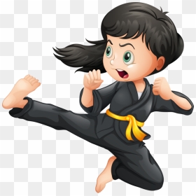 Girls Clipart Karate - Cartoon Karate, HD Png Download - martial arts png