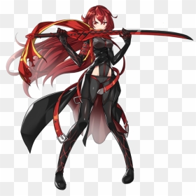 Elesis Does 2 Strikes With Her Sword And Then Starts - Elsword Elesis, HD Png Download - anime sword png