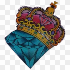 Colorful Crown Diamond Tattoo , Png Download - Coronas Tatuajes Con Diamantes, Transparent Png - diamond crown png