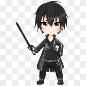 Kirito Chibi Sword Art Online Drawing Anime - Kirito Chibi, HD Png Download - anime sword png