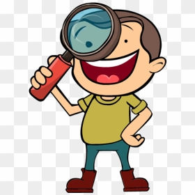 Boy Scared Holding Book Clipart Clipart Library Library - Magnifier Clipart, HD Png Download - scared person png