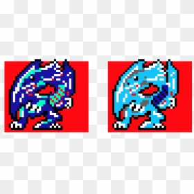 Blue Eyes White Dragon Ples - Blue Eyes White Dragon Pixel Art, HD Png Download - blue eyes white dragon png