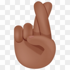 Cross Finger Emoji Png - Two Fingers Crossed Emoji, Transparent Png - finger emoji png