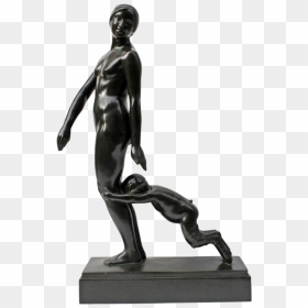 Nude And Fauna , Art-deco Bronze Sculpture By Paul - Statue, HD Png Download - roman statue png