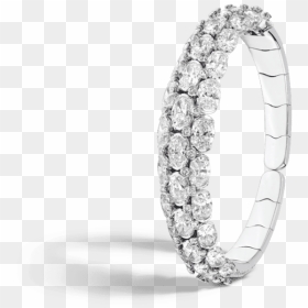 Pirouette Oval White Diamond Bangle - Engagement Ring, HD Png Download - white diamond png