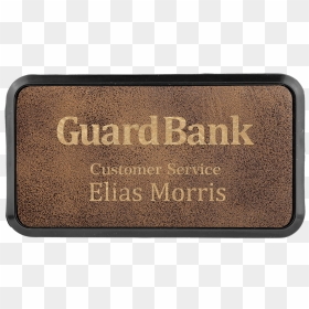 Rustic & Gold Leatherette Round Corner Name Badge With - Commemorative Plaque, HD Png Download - gold plaque png