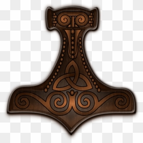 Thors Hammer Pendant Wood 0 Vector Graphics By Kristrún - Cross, HD Png Download - wood cross png