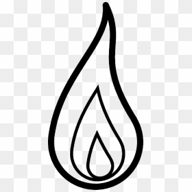 Black, Candle, Outline, Symbol, Drawing, Fire, White - Candle Flame Clipart Black And White, HD Png Download - fire drawing png
