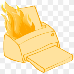 Printer, Paper, Fire, Cartoon, Hot, Electronics, Broken - Illustration, HD Png Download - burning paper png