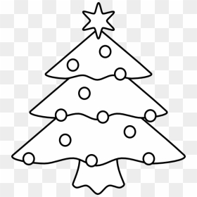 X Mas Tree Clipart Black And White, HD Png Download - christmas tree outline png