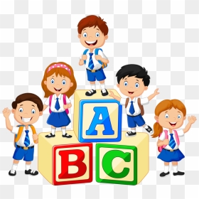 Of Pre-school Bunch Kids Child Free Png Hq Clipart - Cartoon Png Kids School, Transparent Png - kids clipart png