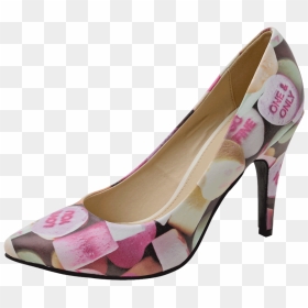 Candy Hearts Pattern Vegan Pointed Diana Heel - High-heeled Shoe, HD Png Download - candy hearts png
