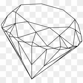 Clip Art Diamond Png , Png Download - Diamond Gem Line Drawing, Transparent Png - white diamond png