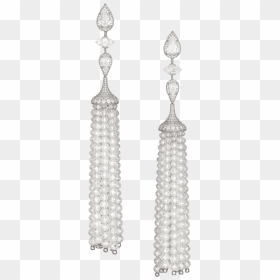 White Diamond Briollette Tassel Earrings - David Morris Tassel Diamond Earrings, HD Png Download - white diamond png