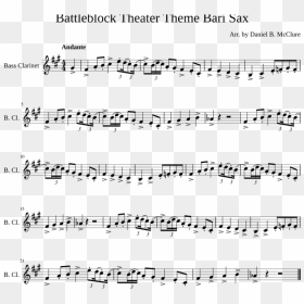 Battleblock Theater Theme Bari Sax Sheet Music For - Donkey Kong Island Swing Sheet Music, HD Png Download - battleblock theater png