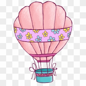 Cute Hot Air Balloon Drawing, HD Png Download - hot air balloon clipart png