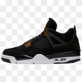Nike Air Jordan 4 Retro Black / Metallic Gold / White - Son Of Mars Black, HD Png Download - air jordan logo png