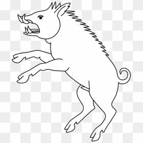 Head, Outline, Drawing, Cartoon, Pig, Wild, Stand, - Wild Boar Coat Of Arms, HD Png Download - head outline png