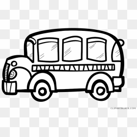 Transportation Free Black White - Black And White Bus Clip Art, HD Png Download - bus clipart png