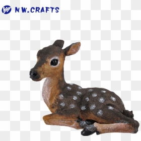 Vivid Resin Fawn Baby Deer Garden Outdoor Statue For - Garden Deer Statue Lying, HD Png Download - fawn png
