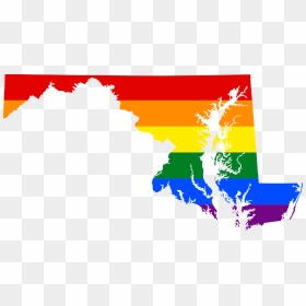 Lgbt Flag Map Of Maryland - Maryland Map, HD Png Download - maryland flag png