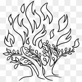 Burning Bush Clip Art, HD Png Download - fire drawing png