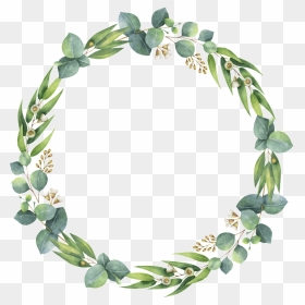 Green Leaf Wreath Decoration Simple And Transparent - Watercolor Leaf Wreath Png, Png Download - leaf wreath png