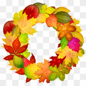 Осенний Венок Пнг, HD Png Download - leaf wreath png