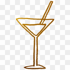 Transparent Gold Martini Glass, HD Png Download - drink icon png
