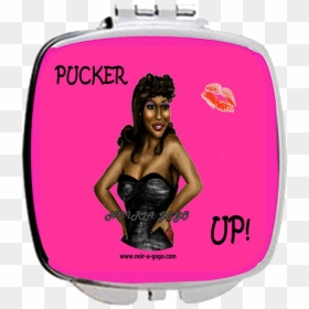 Pucker Up Compactblack Pinup Girl Compact Mirror - Latex Clothing, HD Png Download - pinup girl png