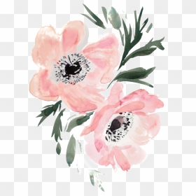 Slim Hand Painted Flowers Transparent Decorative - Transparent Background Flower Painting Png, Png Download - painted flowers png