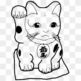 Anime Cat Clipart - Lucky Cat Colouring Page, HD Png Download - anime cat png