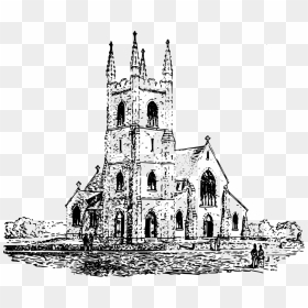 Christian Church Building Black And White Cathedral - Christian Church Black And White, HD Png Download - church building png