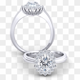 Di Prong Halo - Engagement Ring, HD Png Download - halo ring png