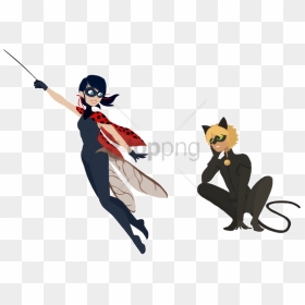 How To Draw Cat Noir Chibi, Ladybug And Cat Noir - Ladybug And Cat Noir  Easy Drawing, HD Png Download, png download, transparent png image