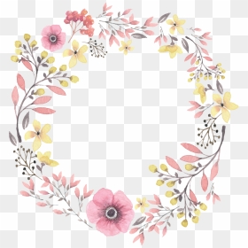 Painted Wreath Hand Watercolor Wreaths Iphone Clipart - Pink Flower Wreath Png, Transparent Png - leaf wreath png