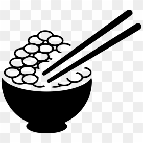 Rice Bowl - Spring Roll Clipart Black And White, HD Png Download - rice bowl png