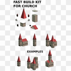 Fast Built Kit For Church Clip Arts - Delen Van Een Kerk, HD Png Download - church building png