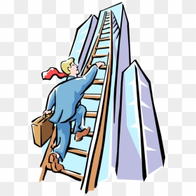 Transparent Climbing Ladder Png - Climb The Ladder Cartoon, Png Download - businessman clipart png