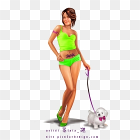 Illustration Girl, Girl Illustrations, 3d Girl, Pinup, - Companion Dog, HD Png Download - pinup girl png