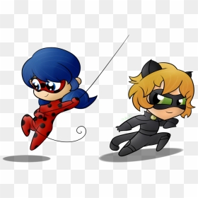 Noir Drawing Mademoiselle - Ladybug And Chat Noir Cartoon, HD Png Download - chat noir png