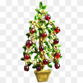 Original By Robert Red Glass Clear Rhinestone Topiary - Christmas Tree, HD Png Download - topiary png
